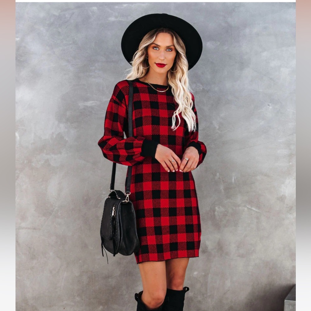 NWT ✨ ROCHESTER GINGHAM SWEATER DRESS